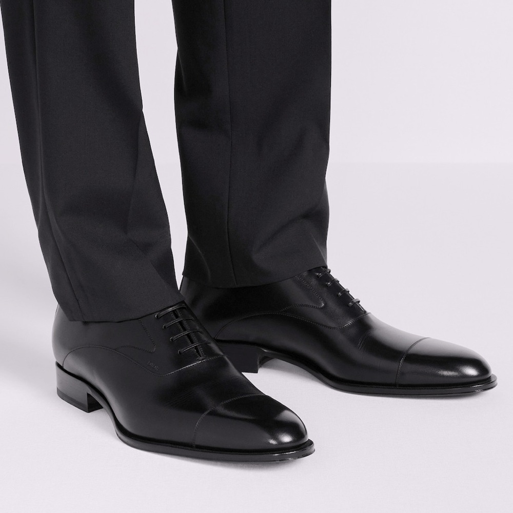 Dior Timeless Derby Black Leather Dress Shoes Size 40.5 (US 7.5)